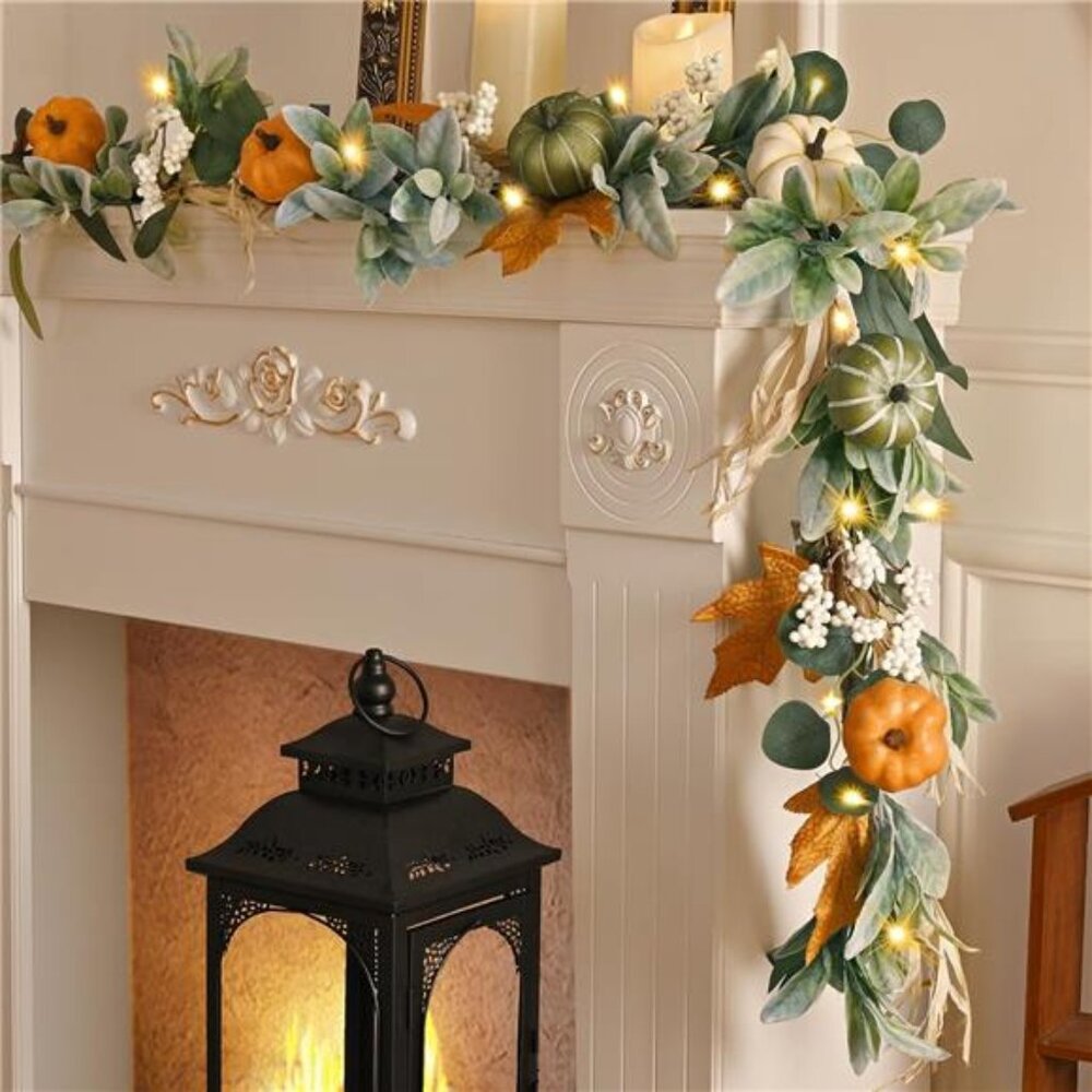Fall Decorations for Home,Fall Garland for Mantel, 6 FT Fall Garland with